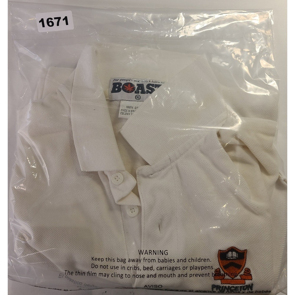 Vintage Boast Princeton Polo Shirt Men's XL White Cotton Pique Ivy League HK - Picture 14 of 14